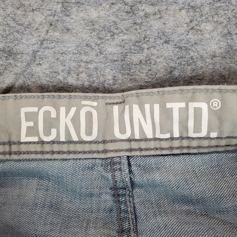 Ecko Untld Jeans Mens 36x232 Blue Baggy Wide Leg Y2K Vintage Streetwear Skater - Picture 4 of 10